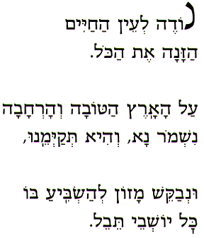 Blessing in Hebrew